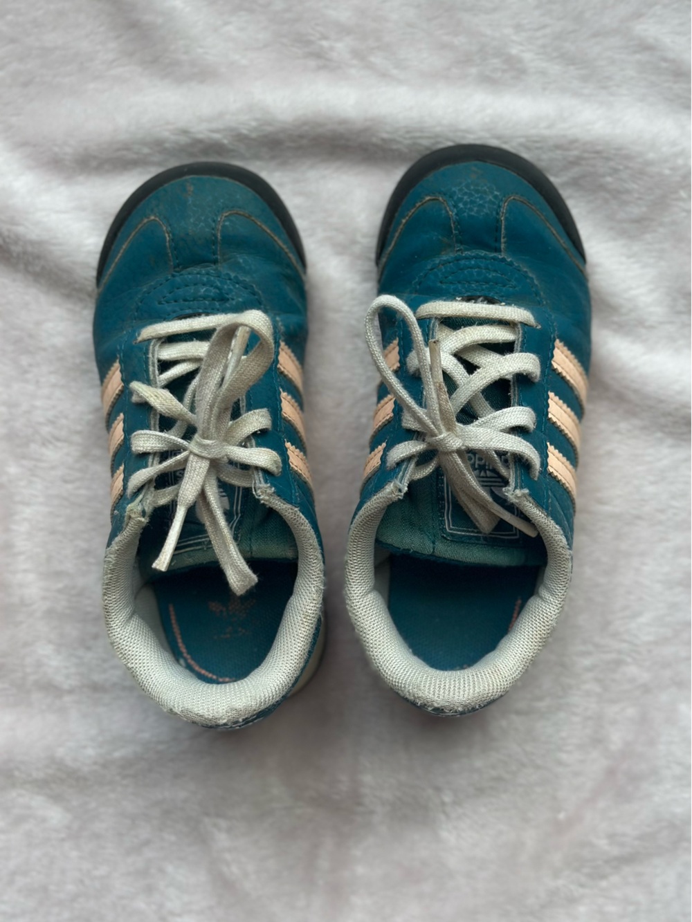 adidas Teal and Cream Kids Sneakers
